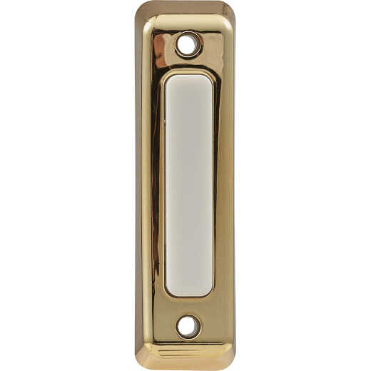 Heath Zenith Wired Polished Brass Doorbell Push-Button